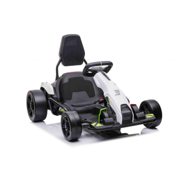 Gokart Fast 3 Drift na akumulator dla dzieci Biały + Funkcja driftu + Silniki 2x150W + Radio LED + Pasy